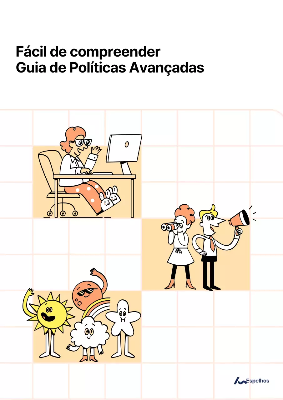 Capa amarela e minimalista do guia de política