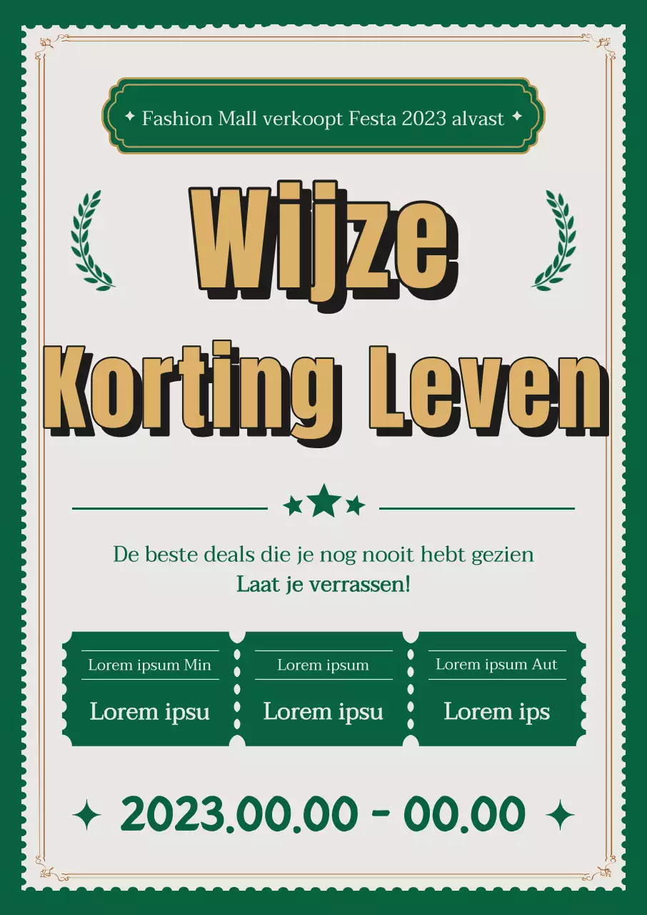 Korea Sale Festa shopping kortingsactie met een retro-geïnspireerde achtergrond en retro-geïnspireerde fontlay-out en couponafbeeldingen