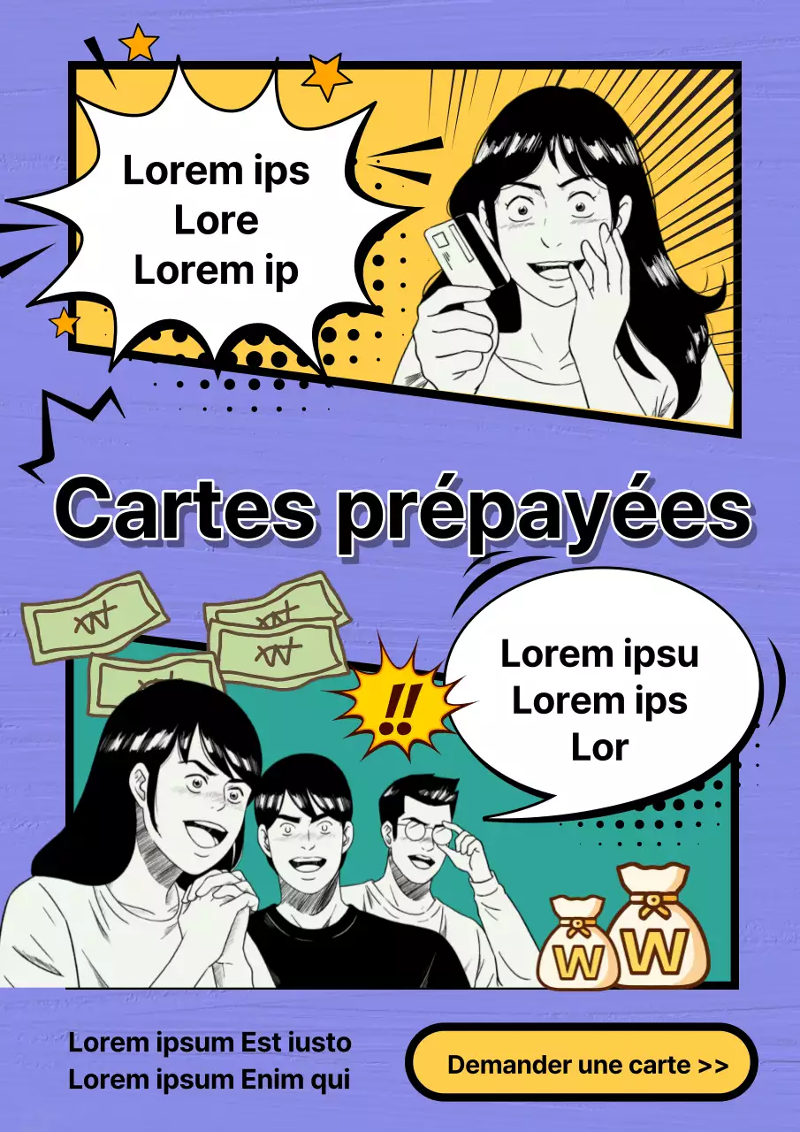 Promouvoir le recrutement pop art en jaune et violet