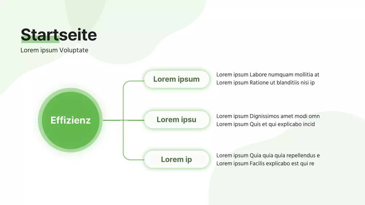 Ein einfaches, lindgrünes Schulungsdeck für neue Mitarbeiter