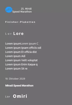 Marathon-Konzept Finisher-Plakette mit einfachem Logo