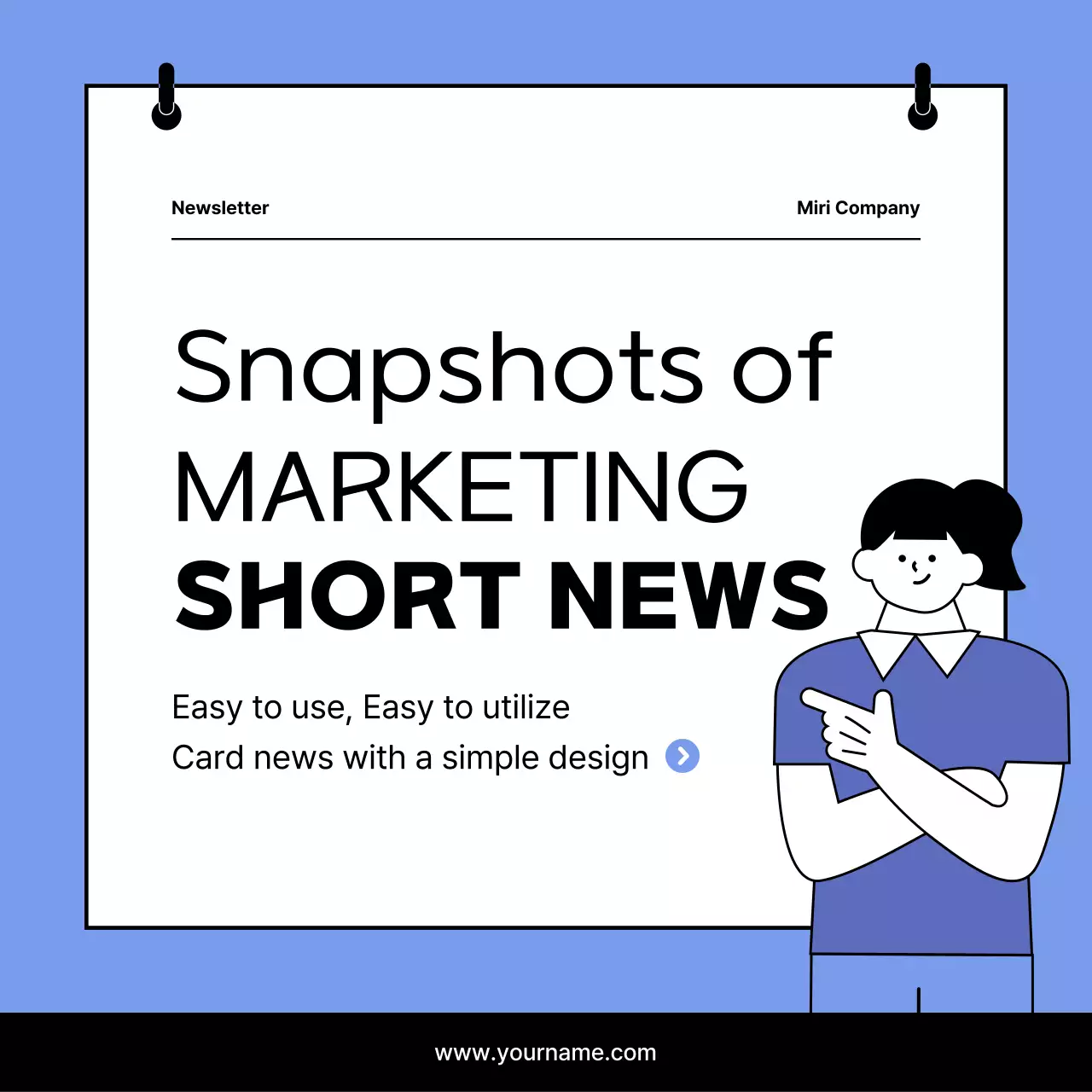 Blue Minimal Marketing Newsletter Instagram Carousel