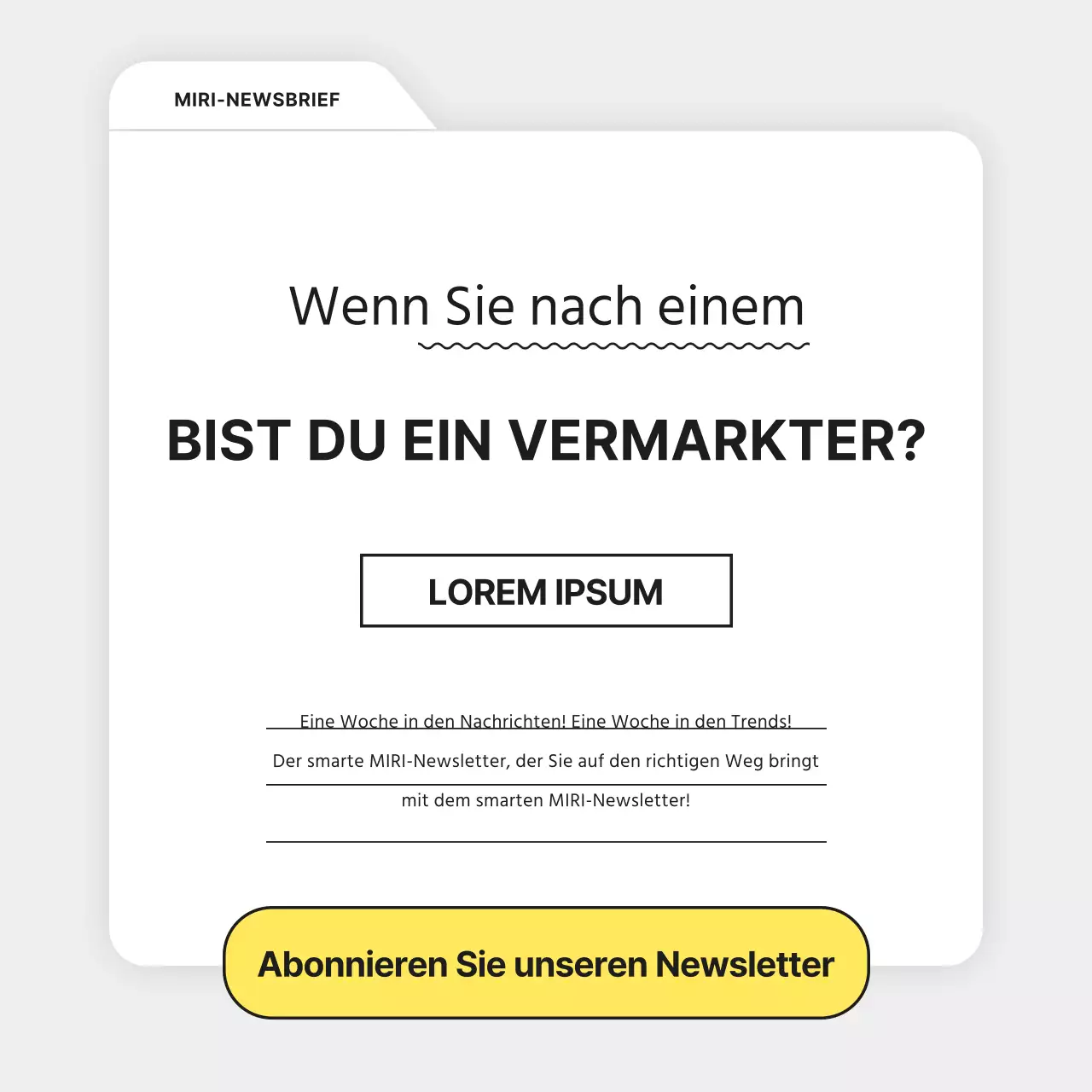 Grauer, einfacher Marketing-Newsletter-Bericht