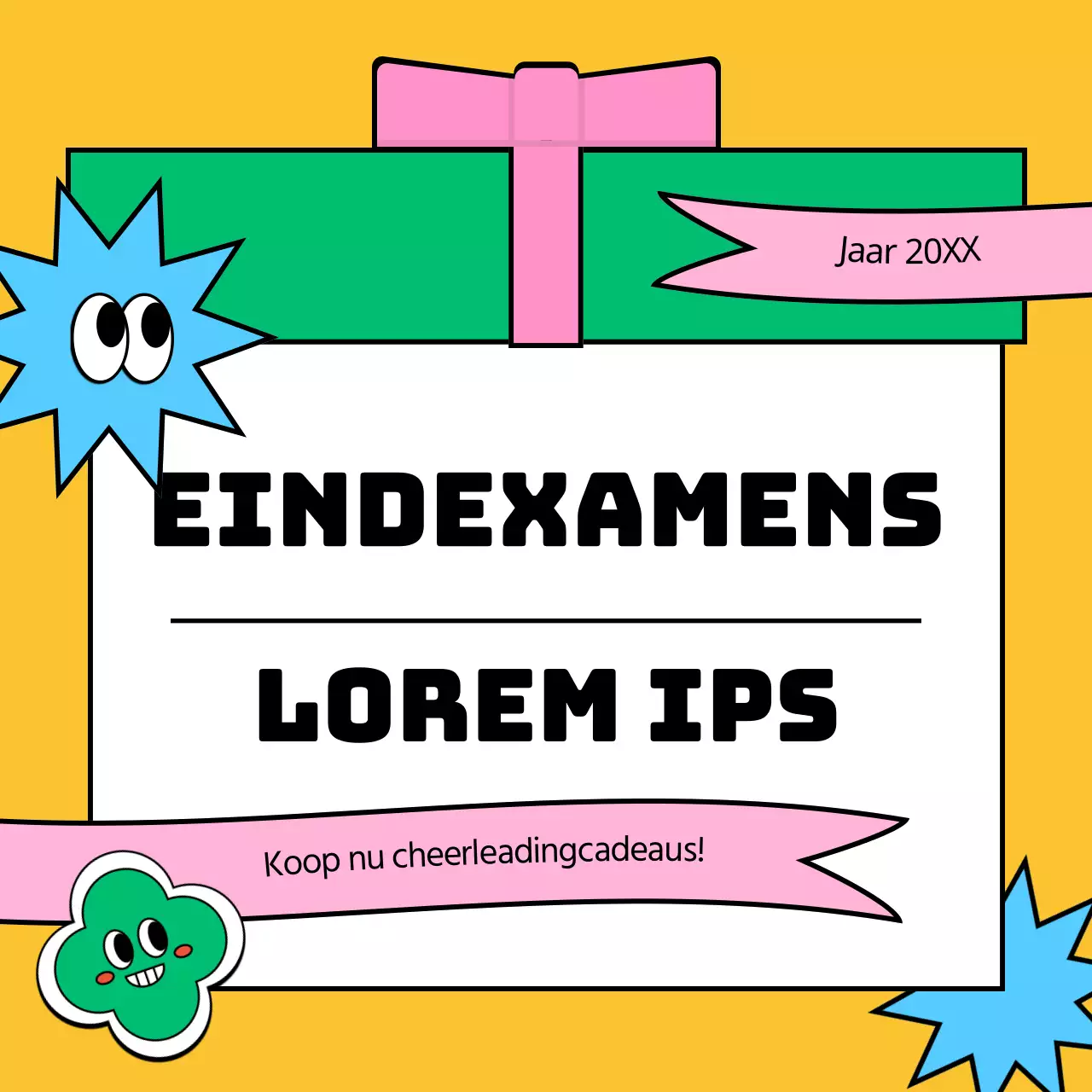 Pop-art stijl SATs cadeausuggesties in geel en groen