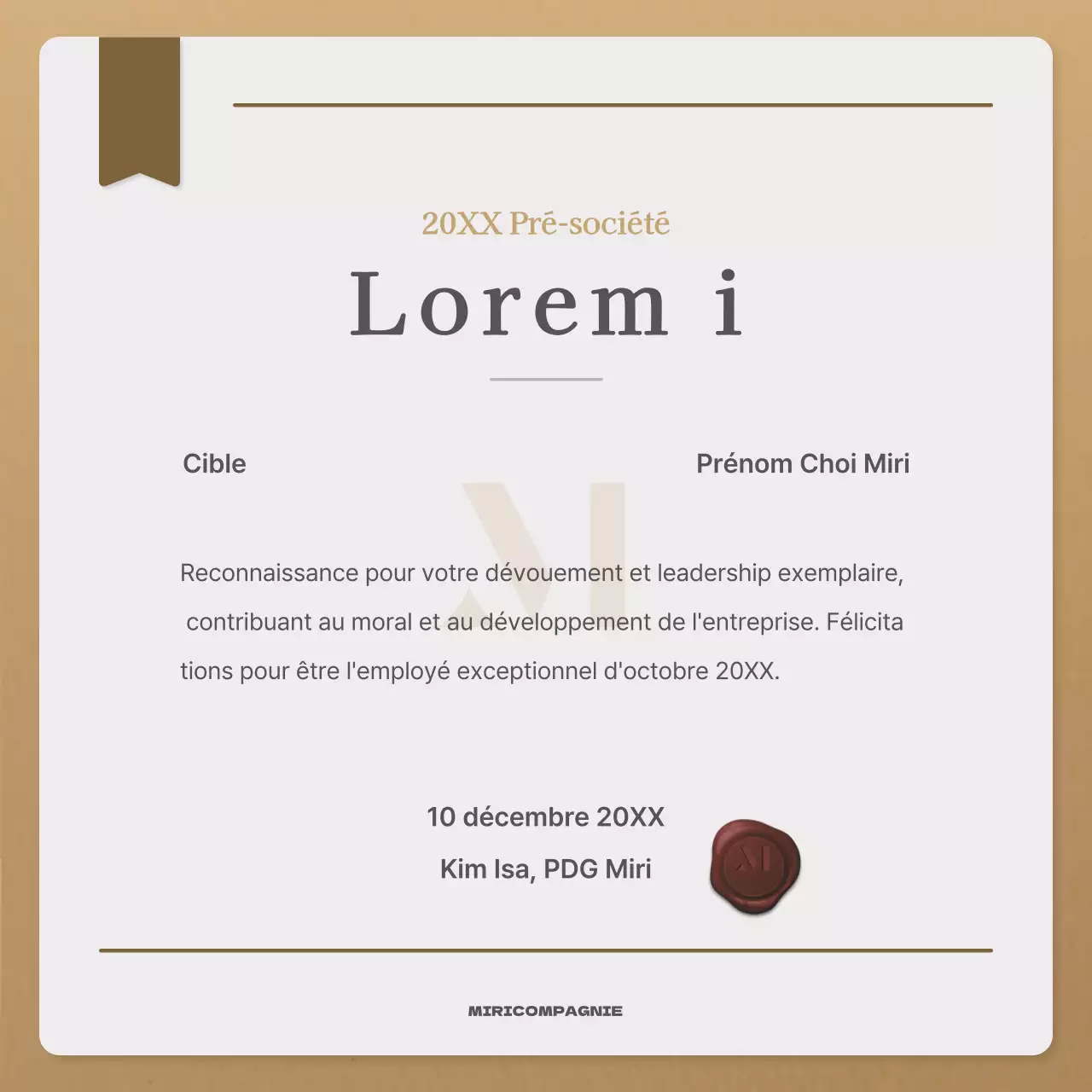 Un simple poteau d'affichage en beige et marron