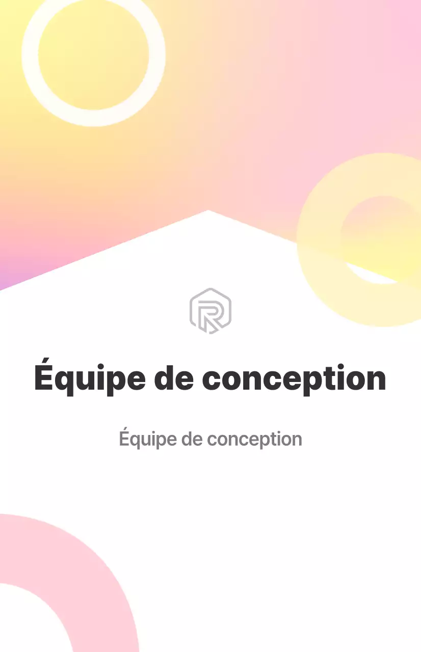 Un panneau de présentation de l'équipe de conception propre, blanc et codé par couleur