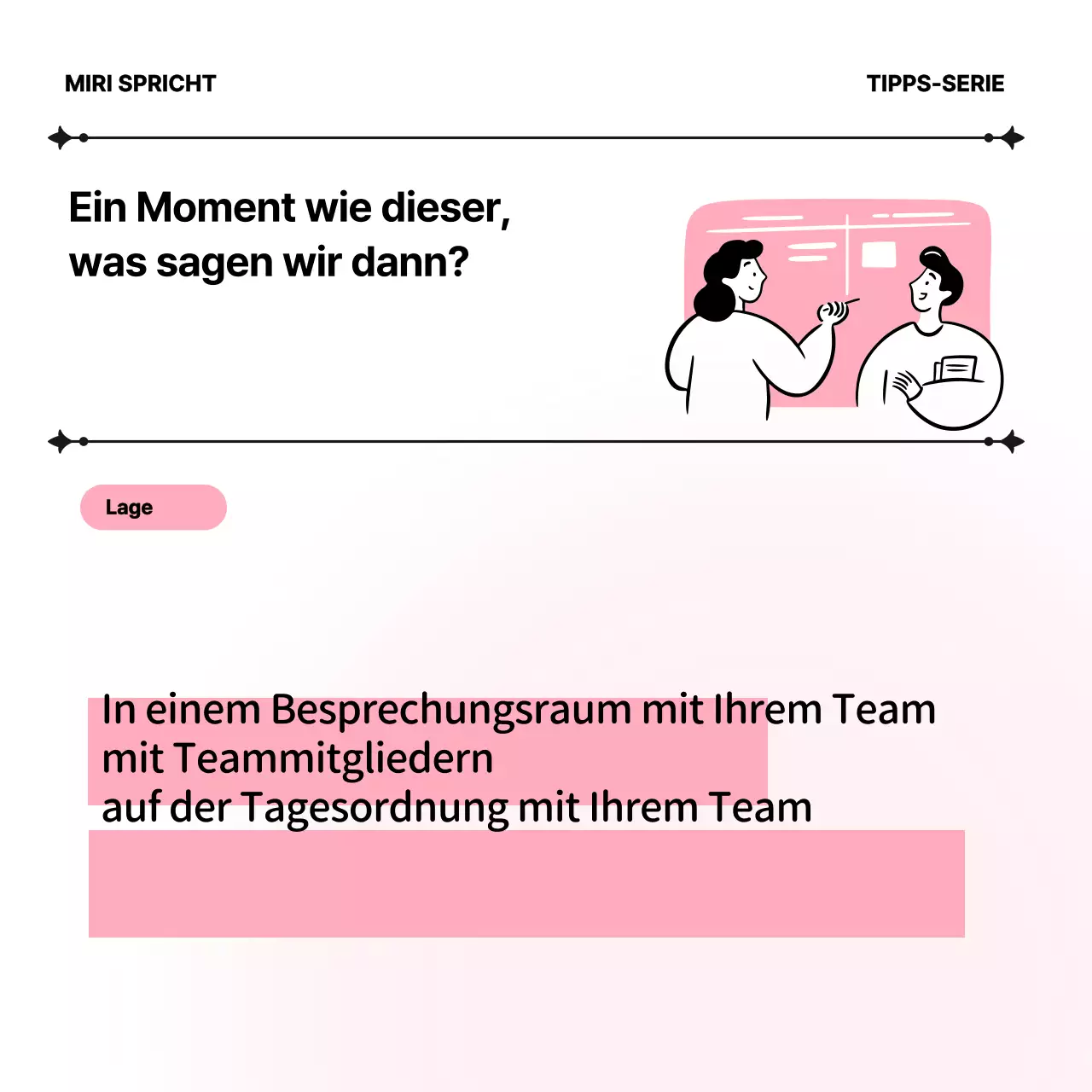 Minimalistisches Unterrichtsmaterial für Business-Englisch in Rosa und Weiß