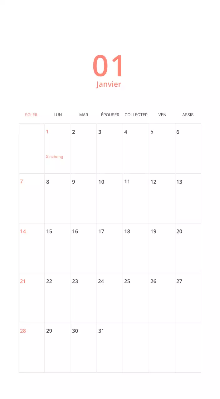 Calendrier illustré multicolore