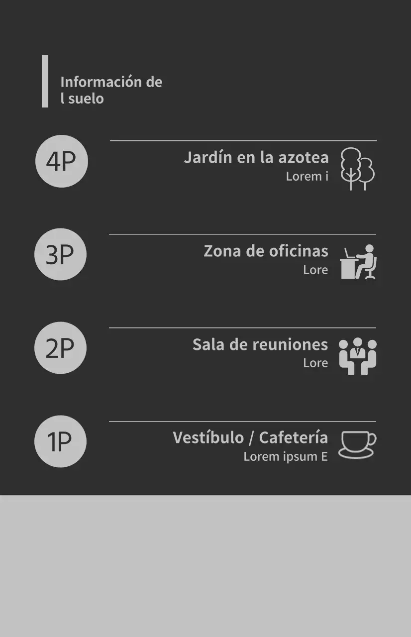 Banderas para ventanas con iconos e instrucciones para el suelo en una combinación de colores gris y gris oscuro