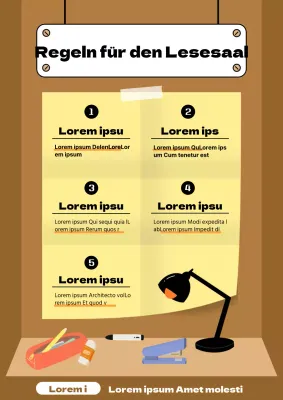 Ein einfaches gelbes und braunes Arbeitszimmer mit ein paar Hinweisen