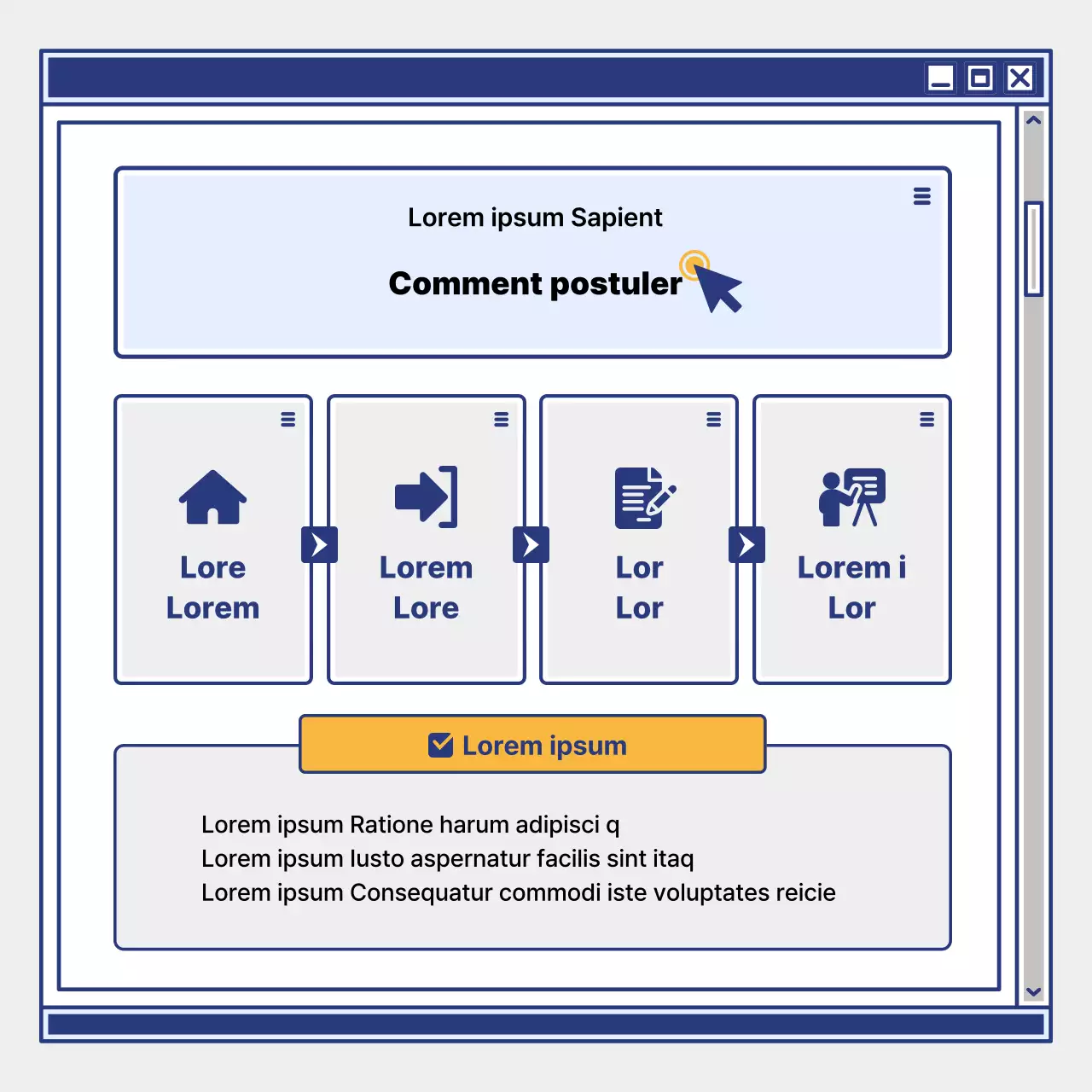 Promouvoir le recrutement des apprenants avec un centre d'apprentissage simple, jaune et bleu marine