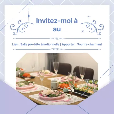 Invitation à une luxueuse salle de fête en mauve