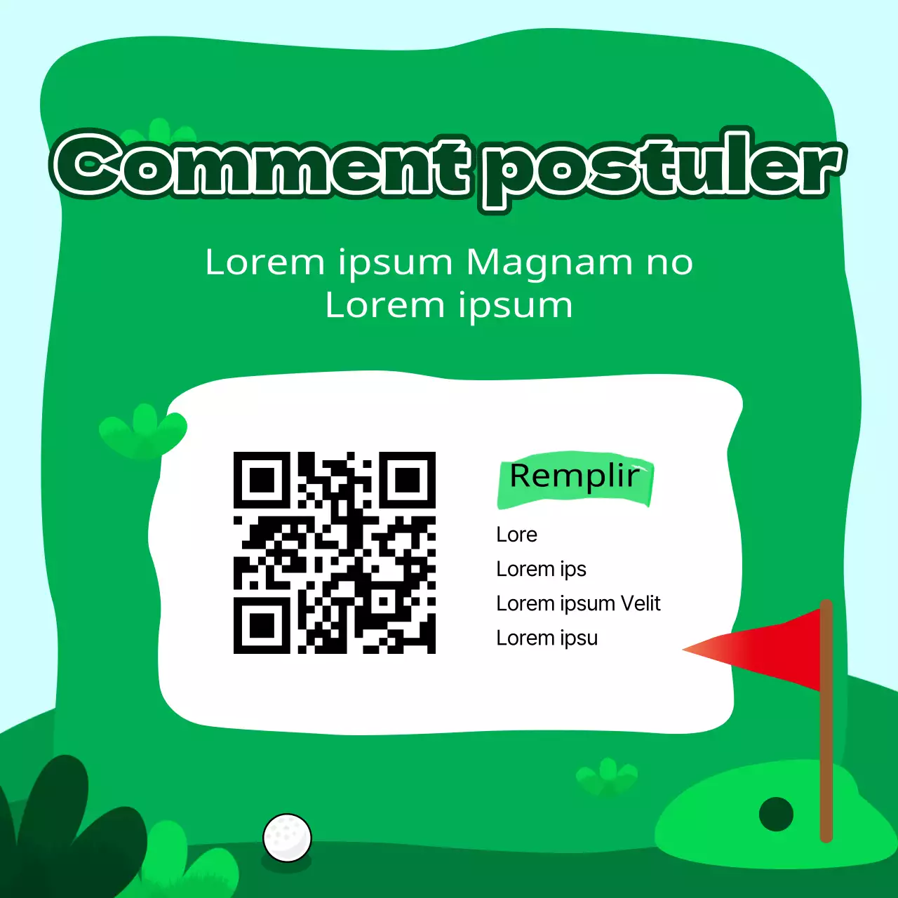  Annonce de recrutement d'un club sportif en vert et bleu clair