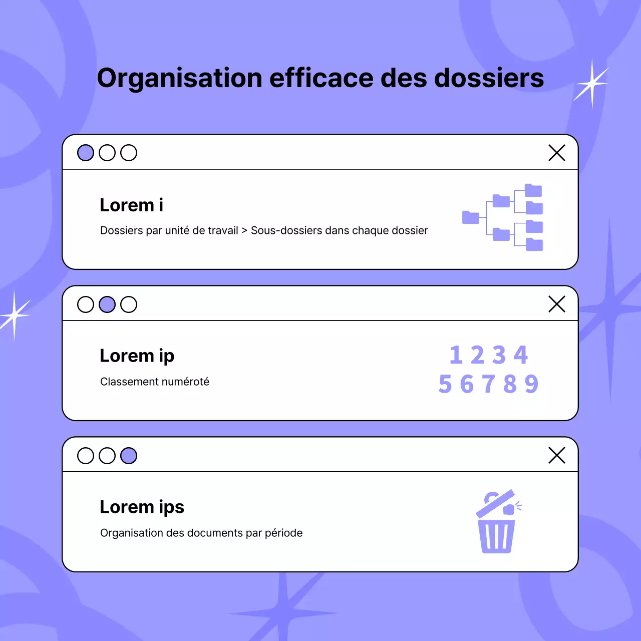 Un billet de conseils pour le travail, inspiré de l'art pop, en mauve et noir