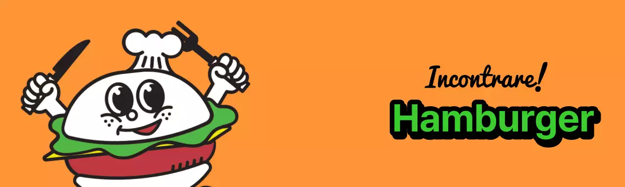 Merchandising arancione e verde a marchio Heathertack per hamburger fatti a mano