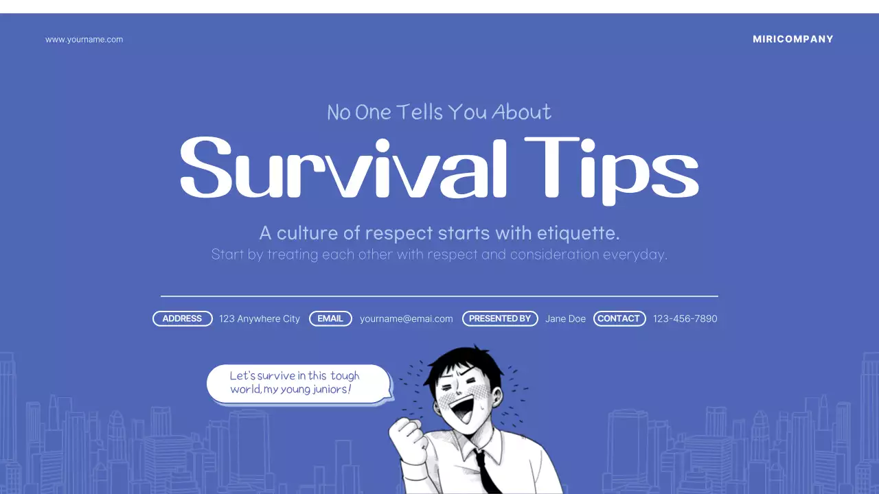 블루 모던 워크플레이스 가이드 프레젠테이션