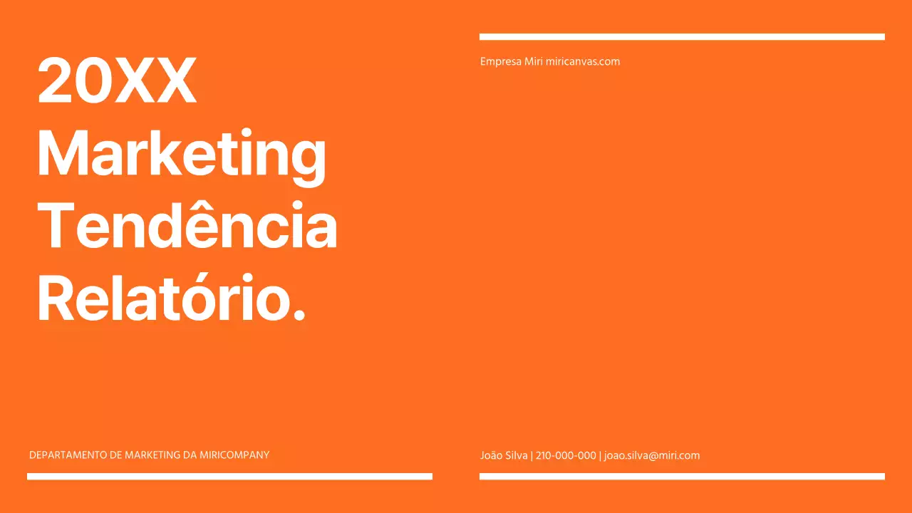 Relatório sobre as tendências do marketing moderno em cor de laranja