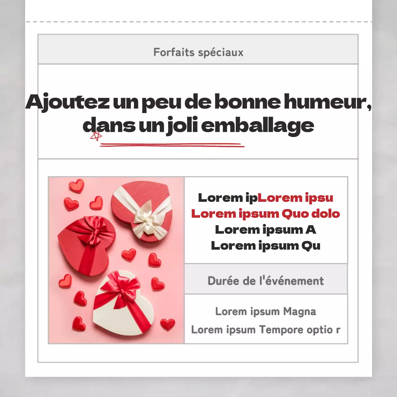 Promouvoir les cadeaux SATs gris et tendance