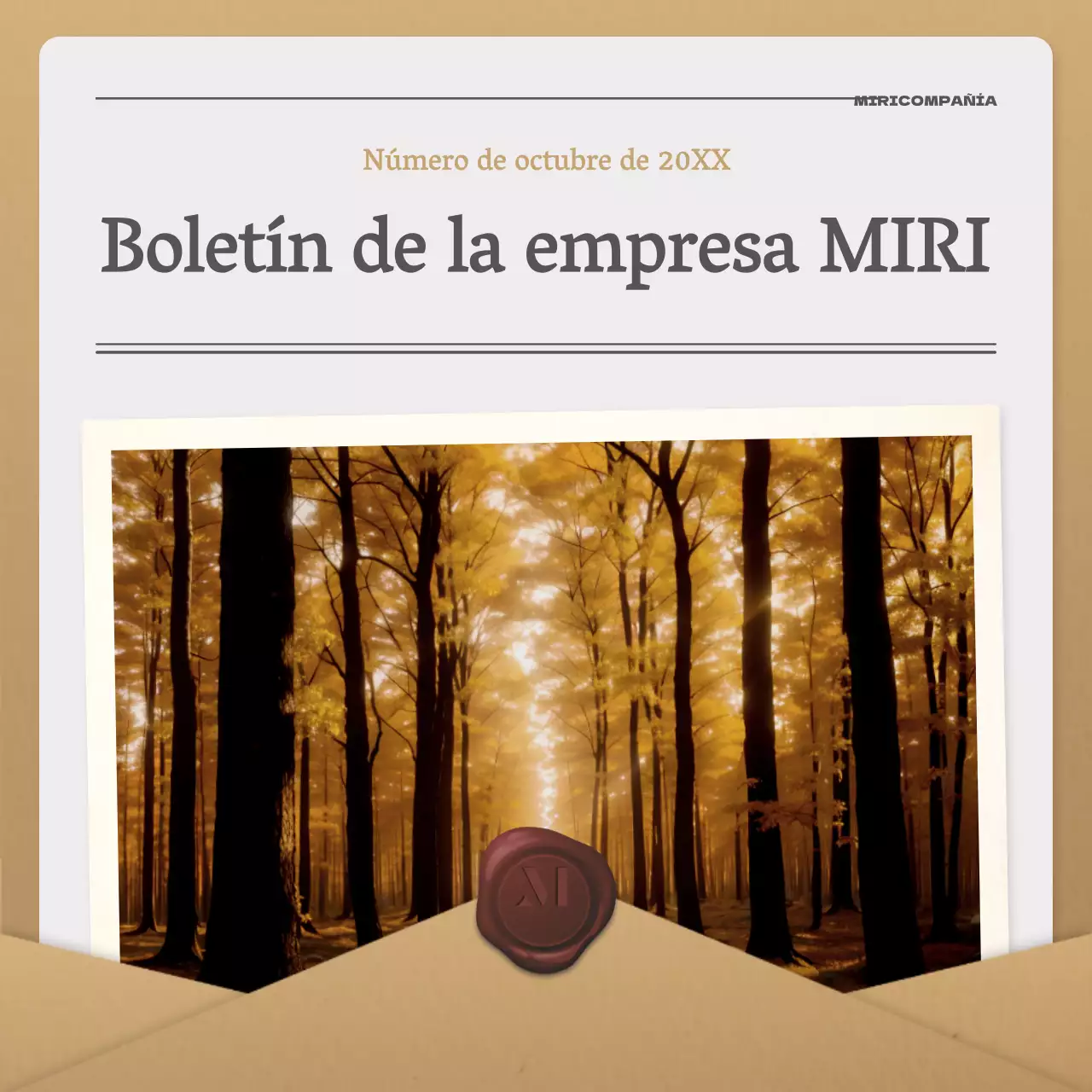 Una sencilla carta otoñal en beige y marrón newsletter post