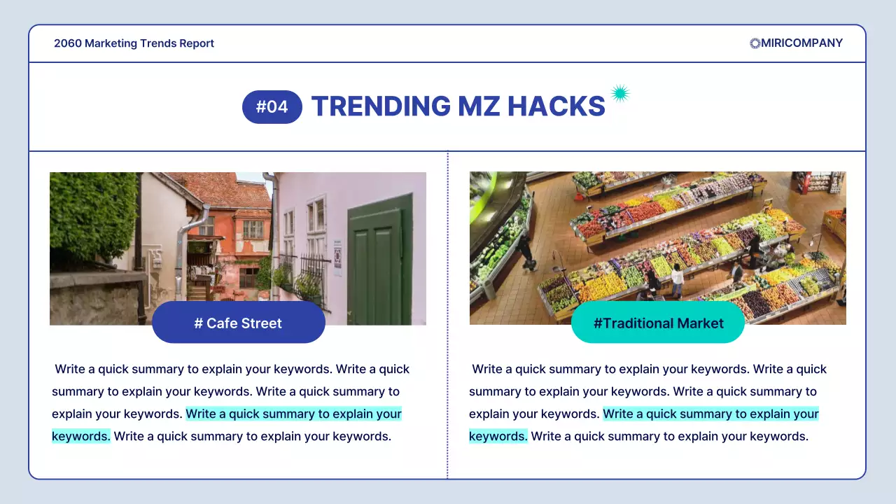 A Simple Marketing Trends Report in Navy and Mint