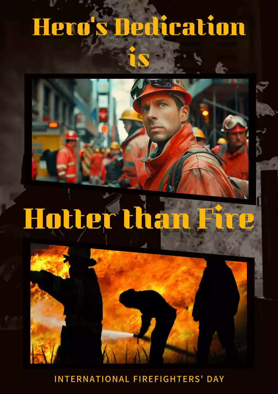 Red Bold Firefighter Announcement Poster