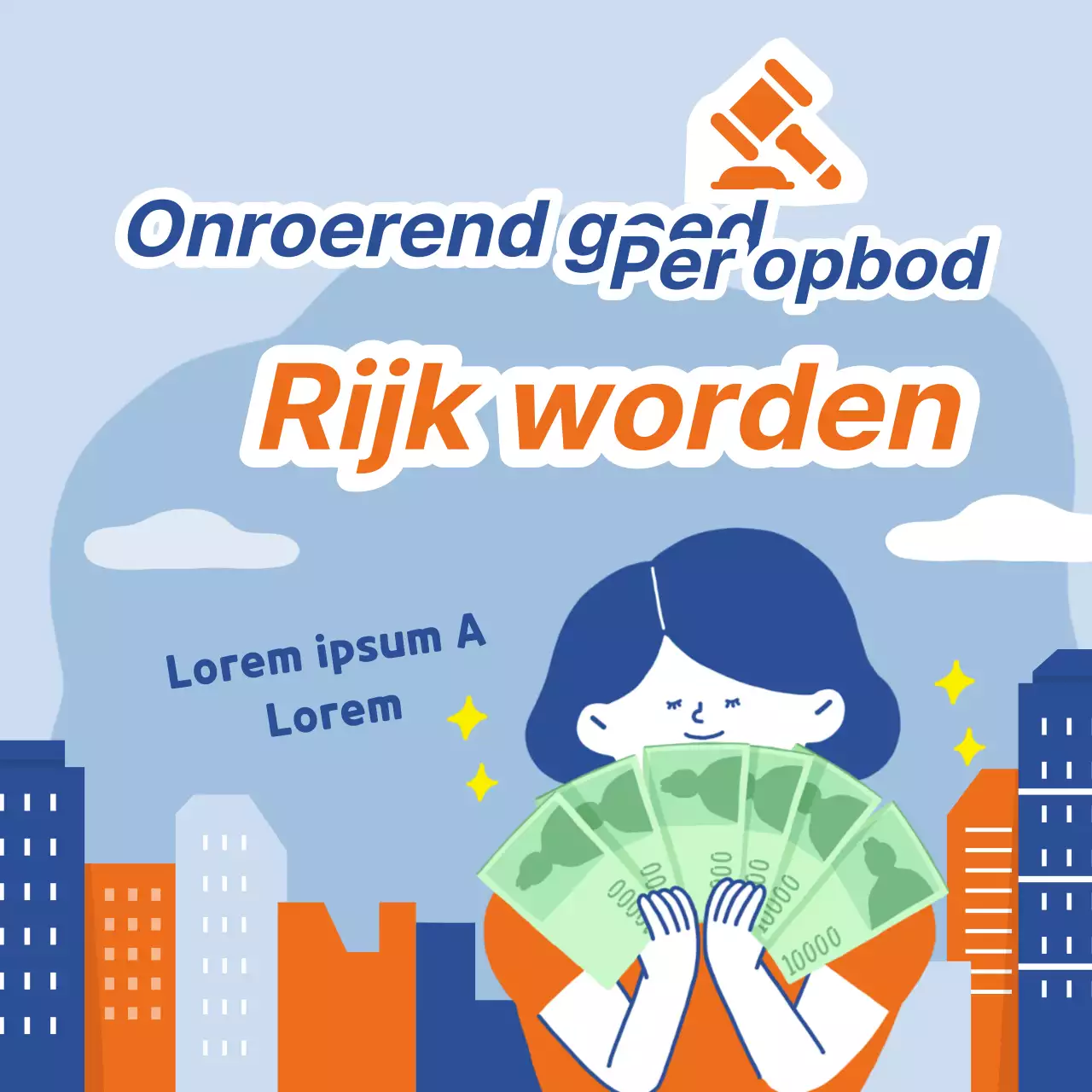 Een eenvoudige oranje en blauwe gids voor vastgoedveilingen