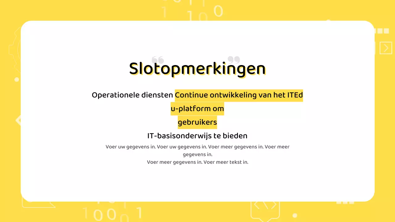 Eenvoudig IT-scorecardrapport met gele achtergrond