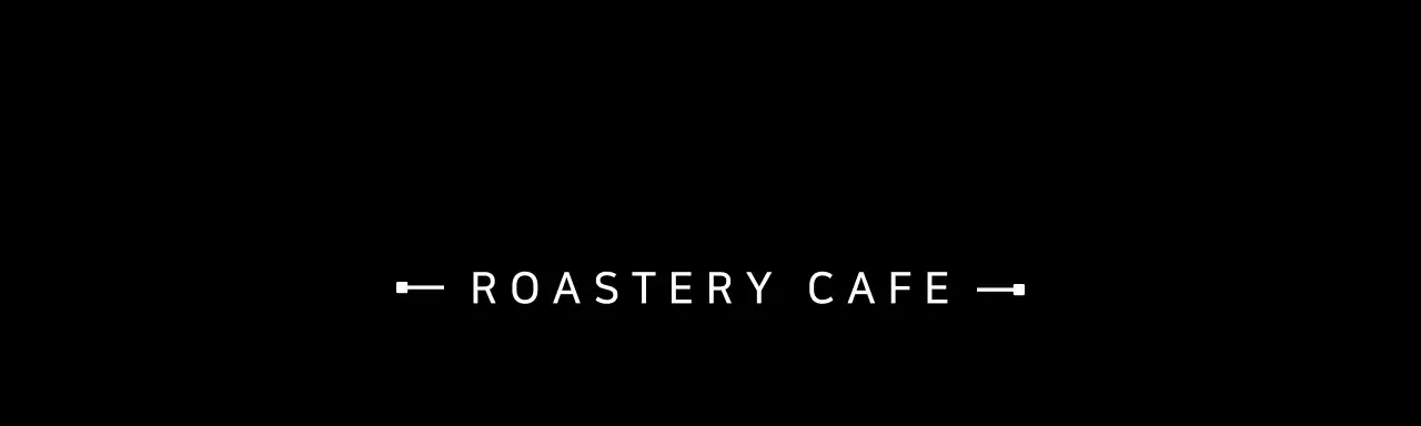 Roastery Cafe merchandise header tack in black
