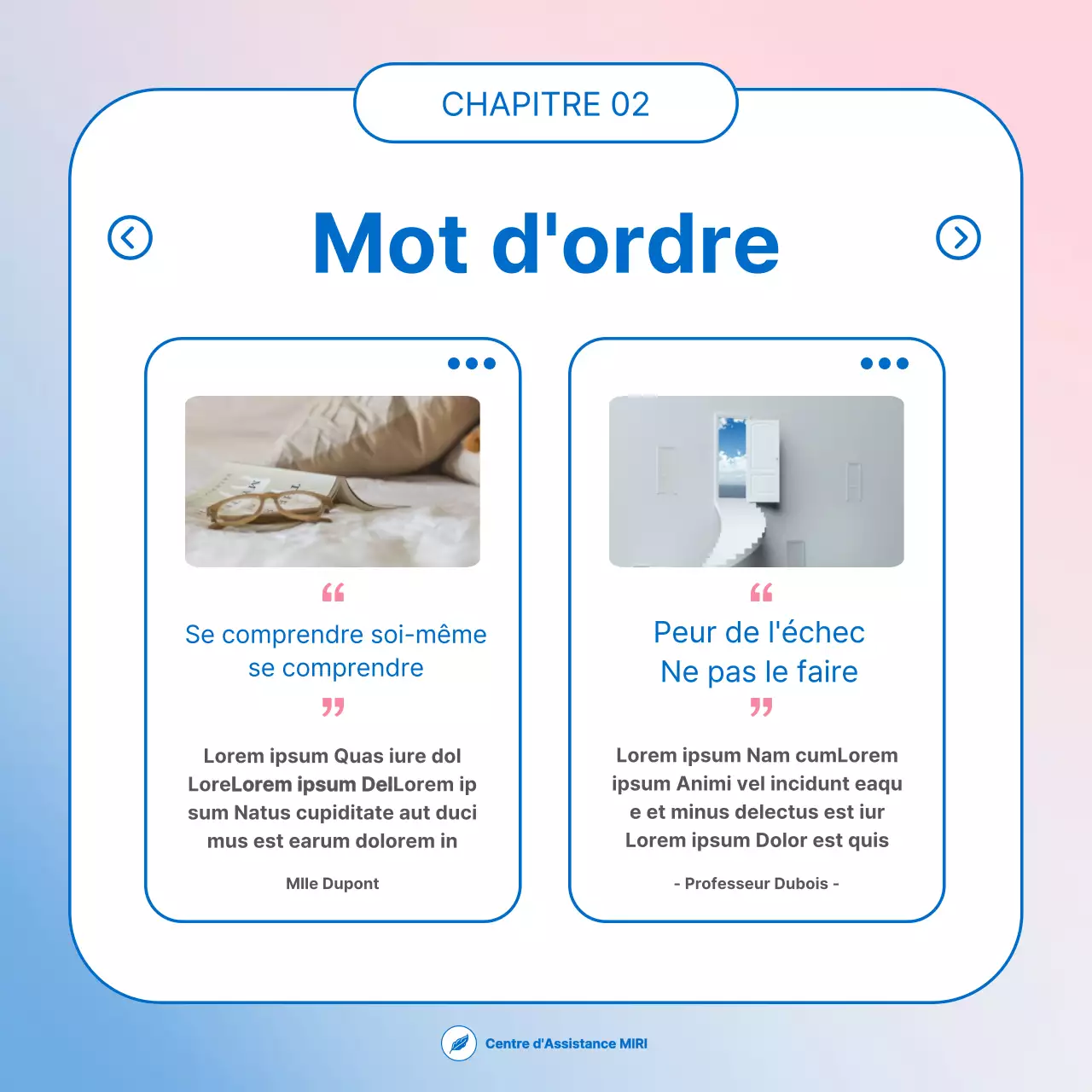 Un simple guide bleu clair et rose pour le service d'assistance téléphonique