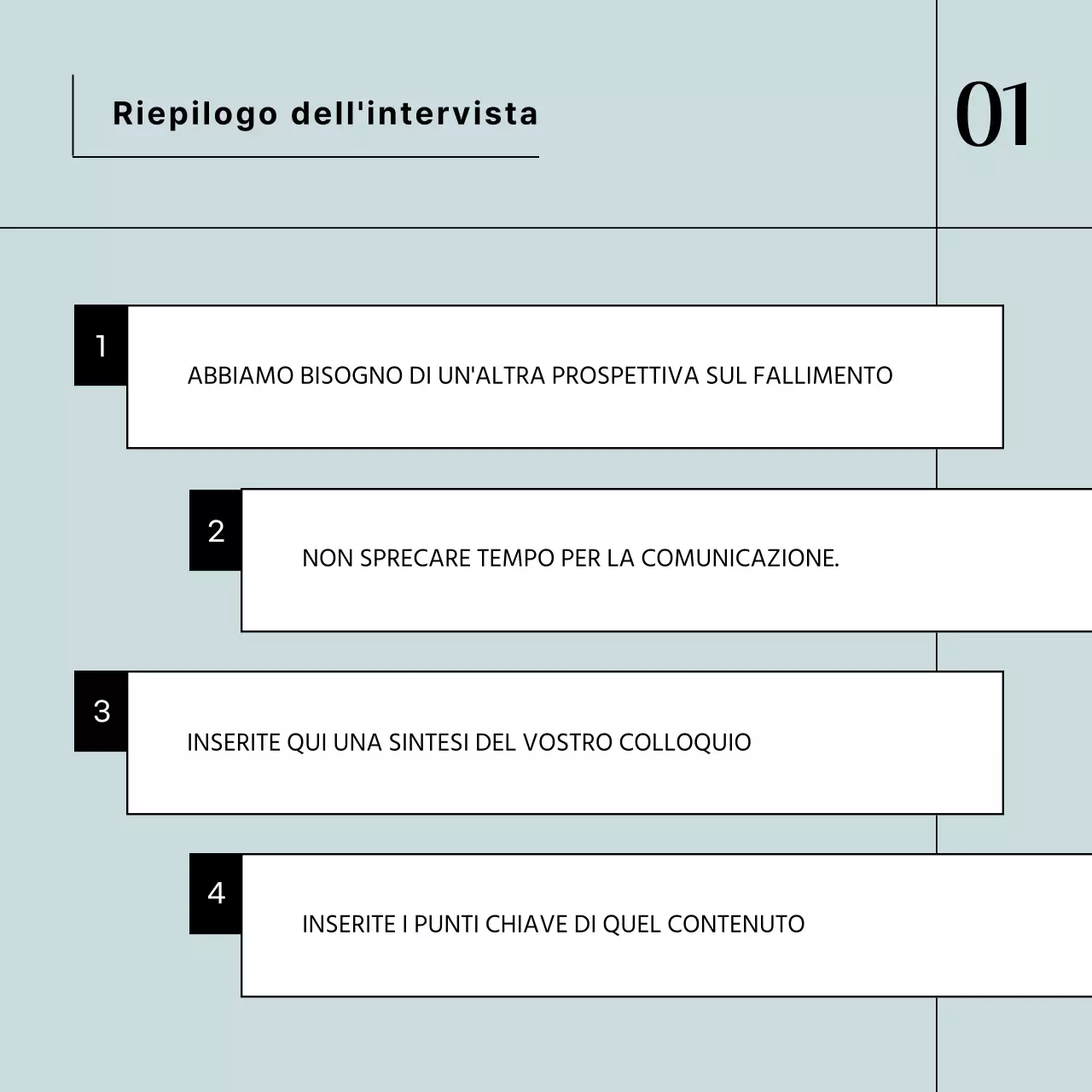 Un semplice post di colloquio aziendale in azzurro