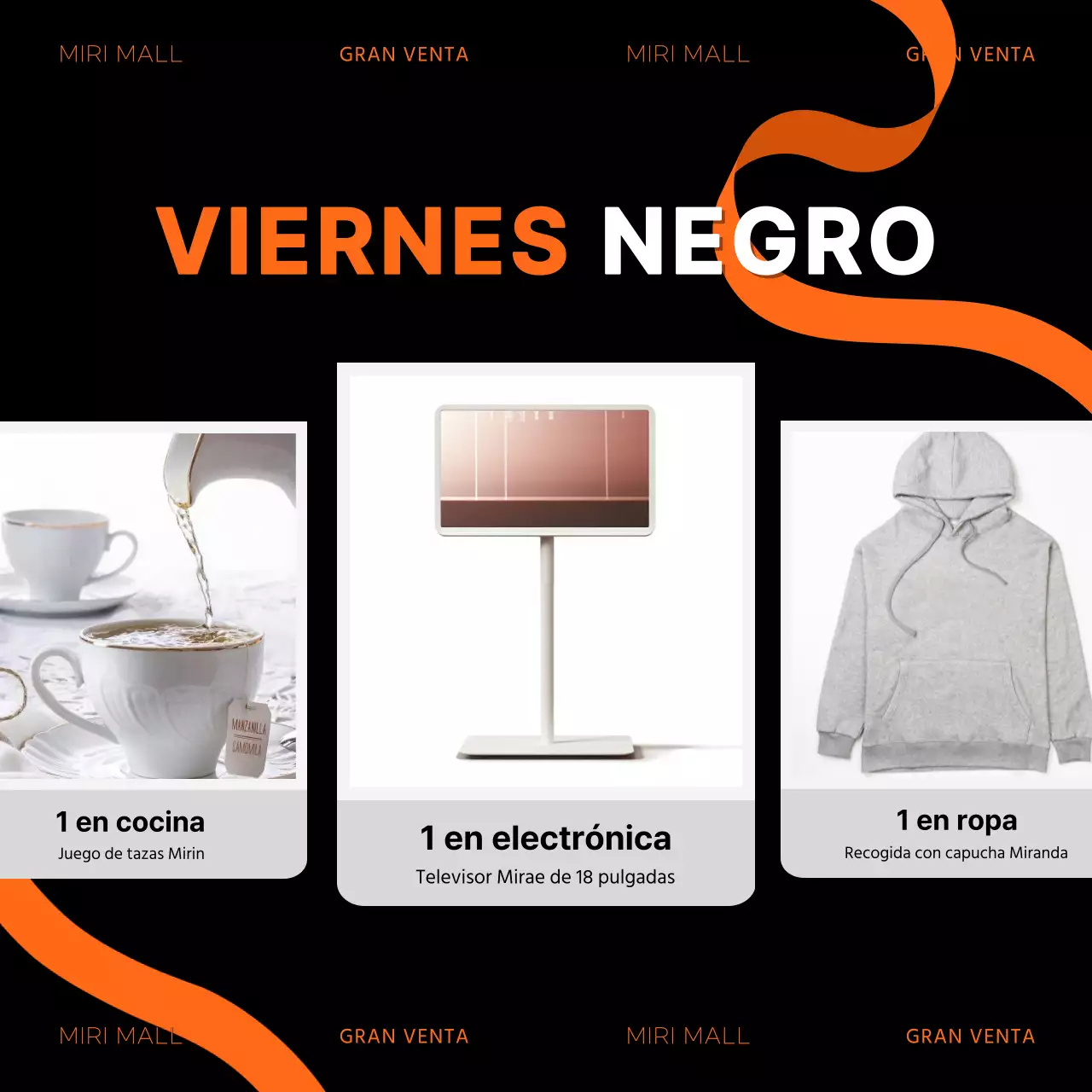 Anuncios del Black Friday en rojo y negro