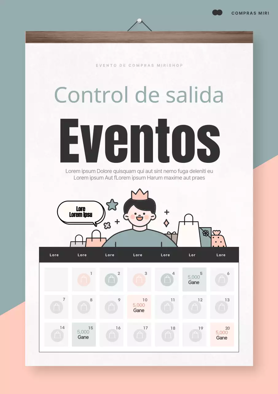 Promocione un evento con sencillos controles de asistencia de color rosa y menta