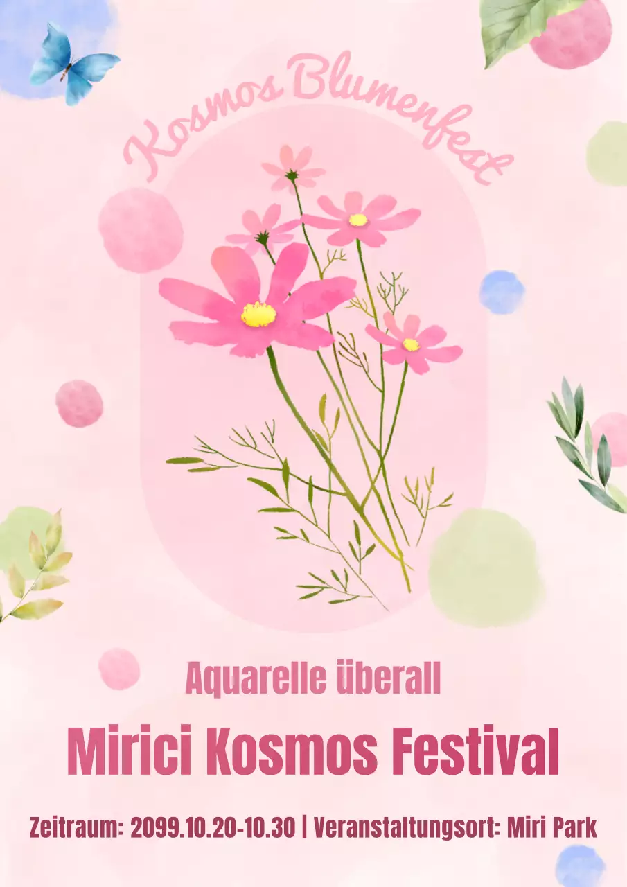 Förderung eines einfachen Herbstkosmosfestes in Rosa und Chartreuse