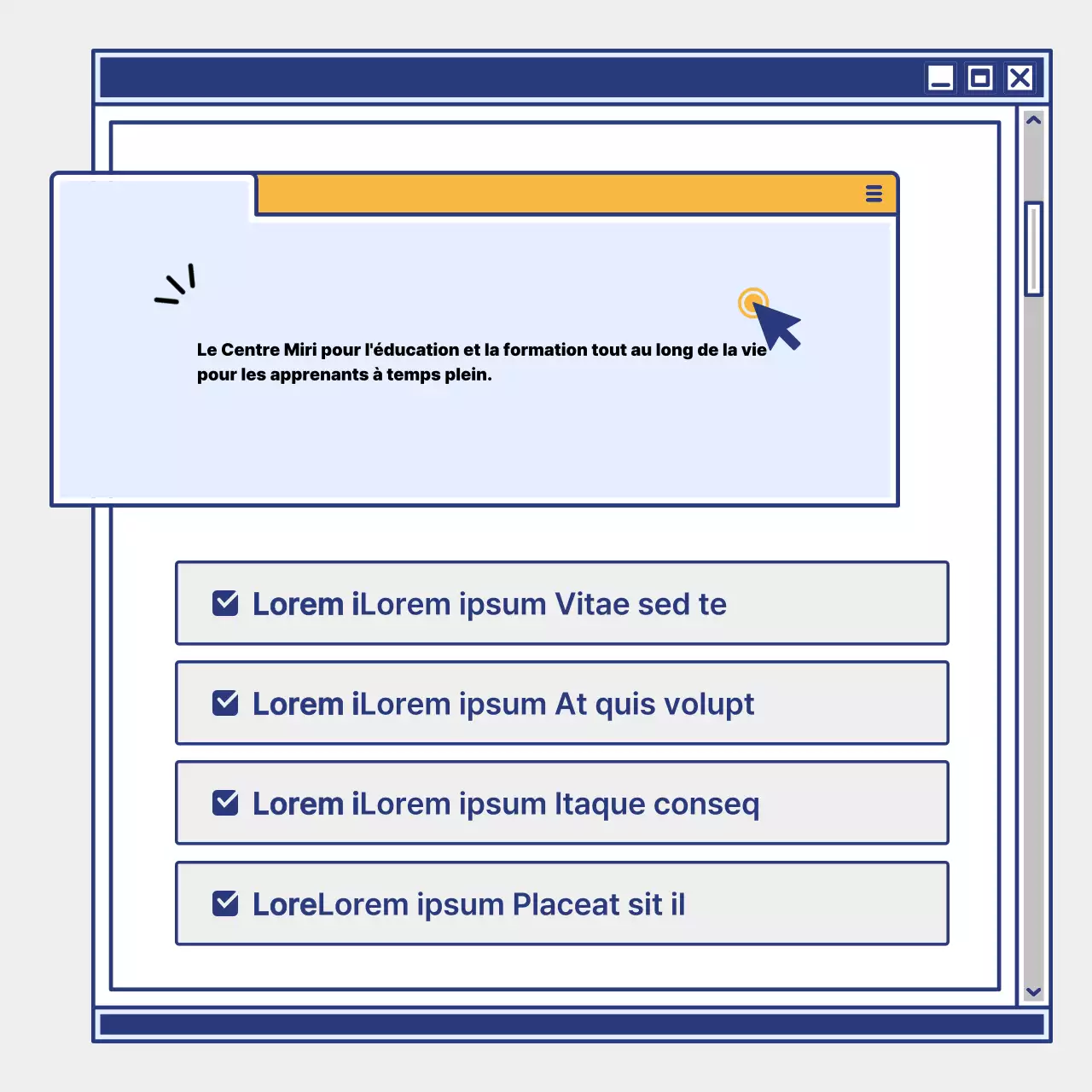 Promouvoir le recrutement des apprenants avec un centre d'apprentissage simple, jaune et bleu marine