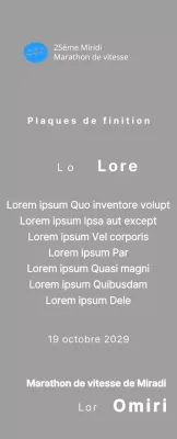 Plaque de finisher concept marathon avec logo simple