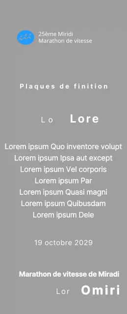 Plaque de finisher concept marathon avec logo simple