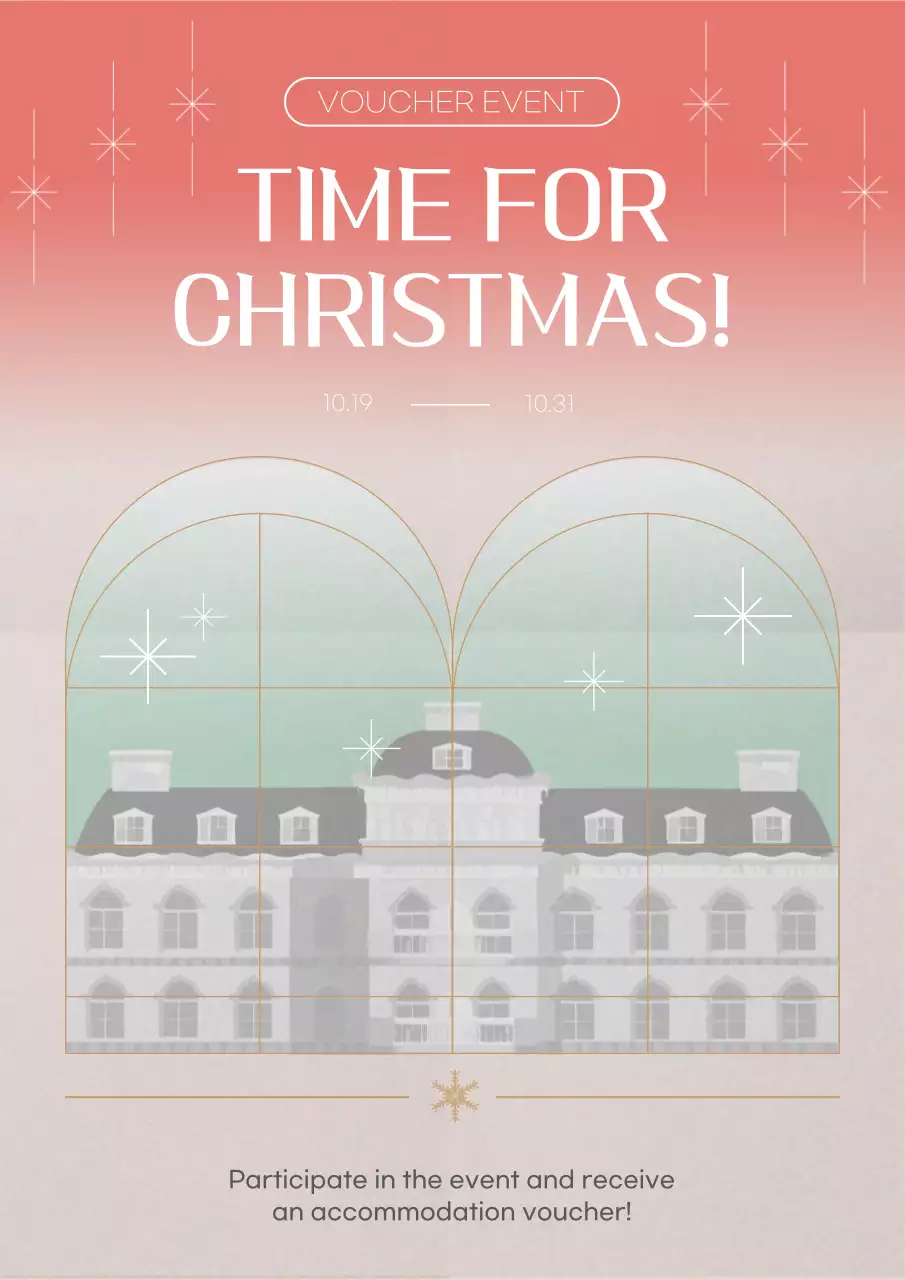 코랄 엘레강트 크리스마스 프로모션 포스터