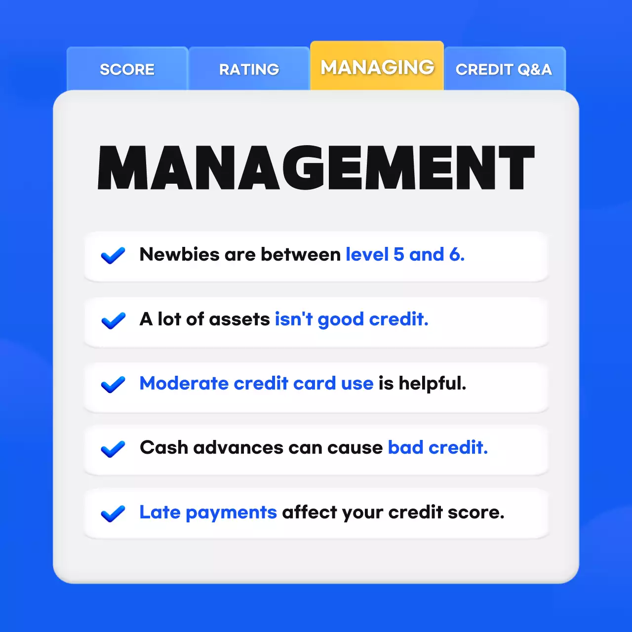Blue Modern Credit Guide Instagram Carousel