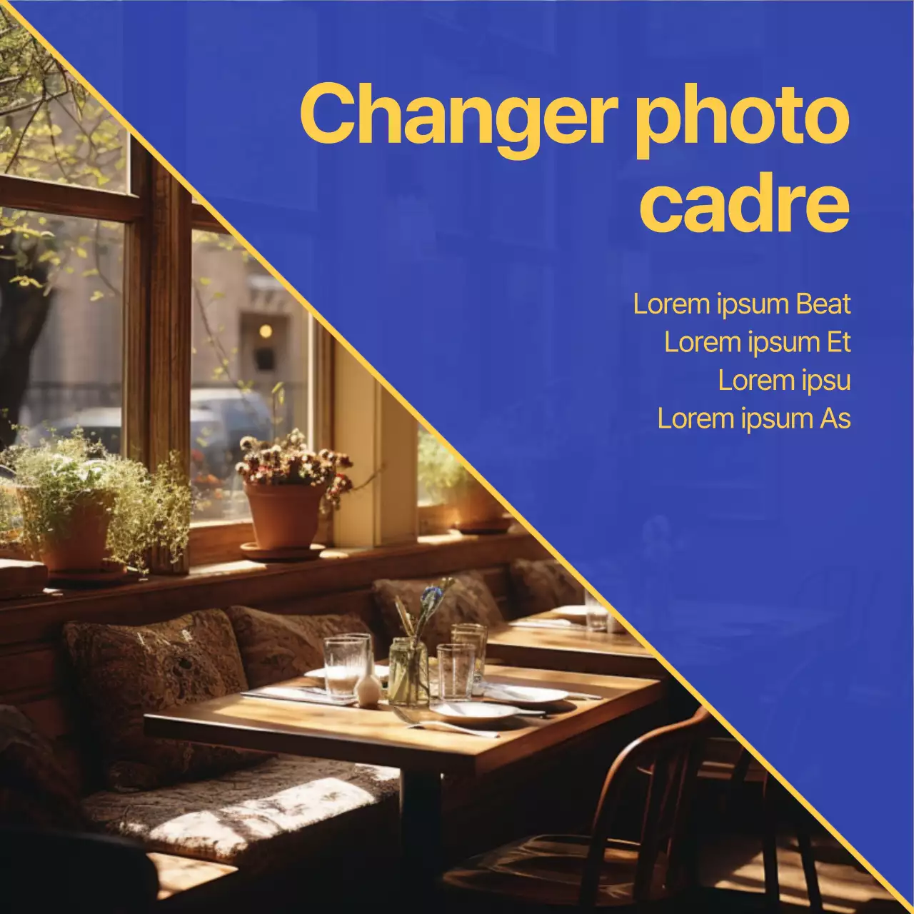 Un simple guide publicitaire bleu et jaune