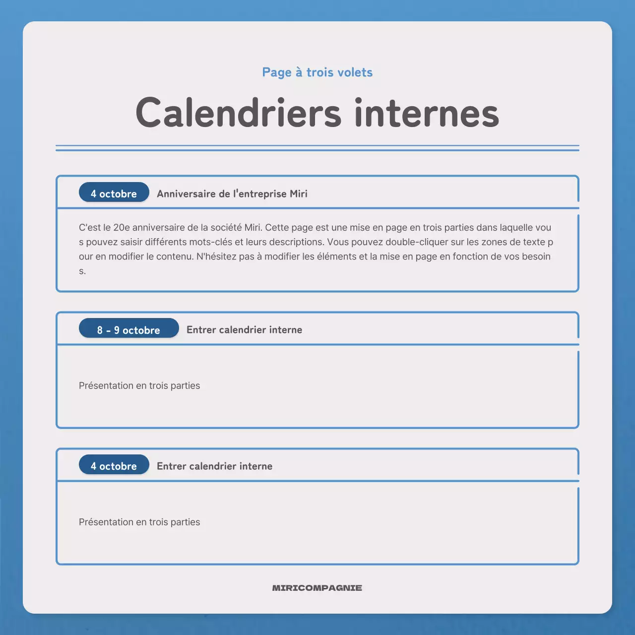 Une lettre simple en bleu et marine Lettre d'information
