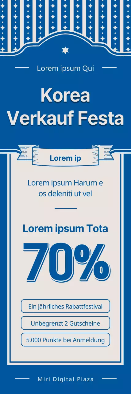 Leitfaden für das Korea Sale Festa in Blau und Retro