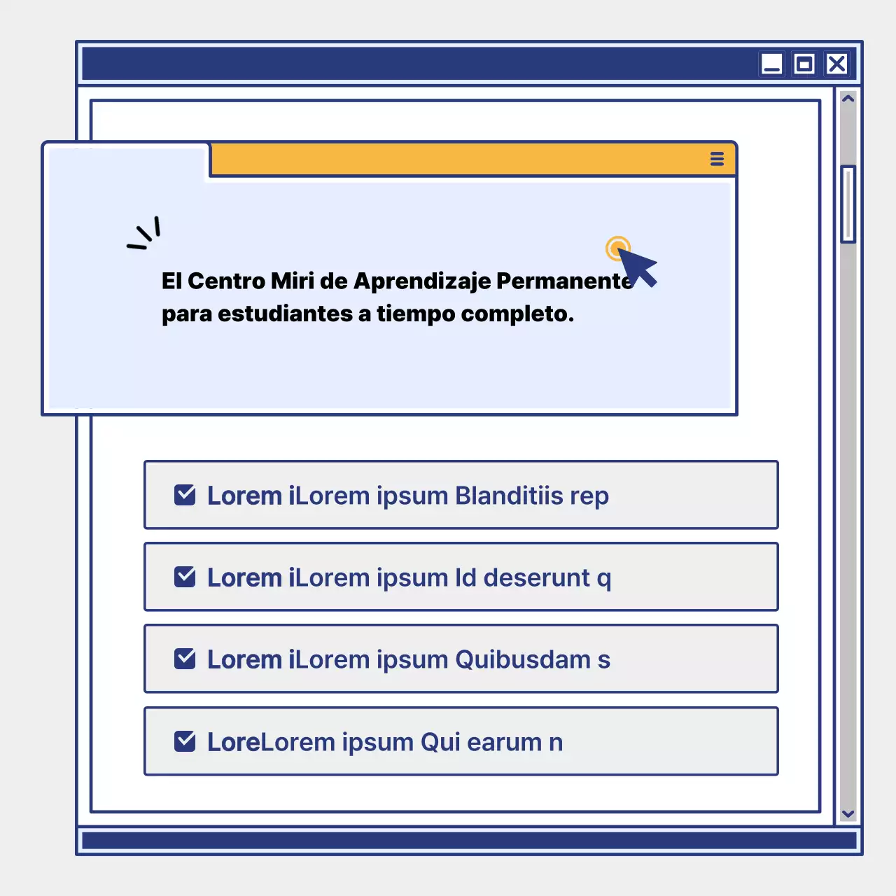Promueva la captación de alumnos con un sencillo centro de aprendizaje amarillo y azul marino