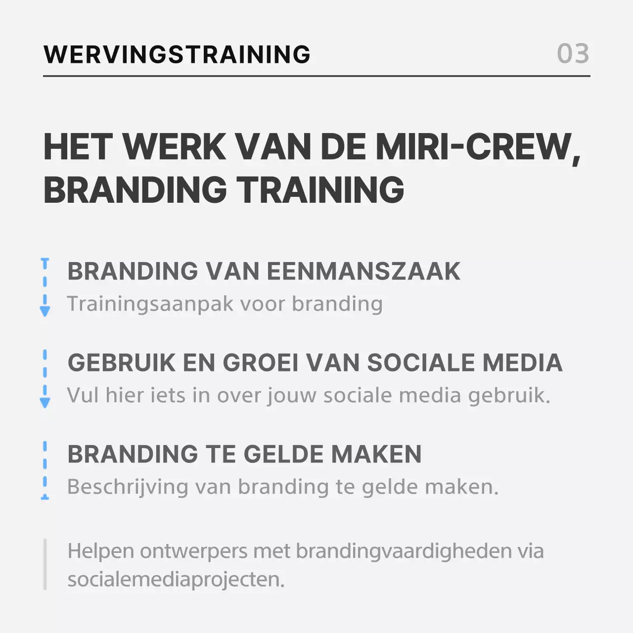 Een eenvoudige vacature in zwart en blauw