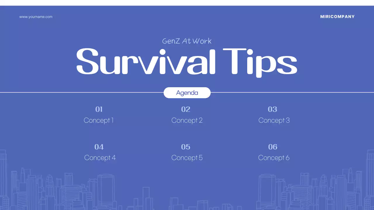 블루 모던 워크플레이스 가이드 프레젠테이션