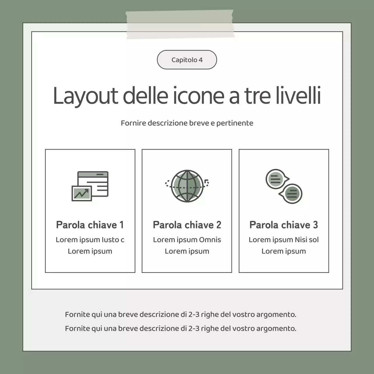 Un semplice elevator pitch aziendale in cachi e bianco