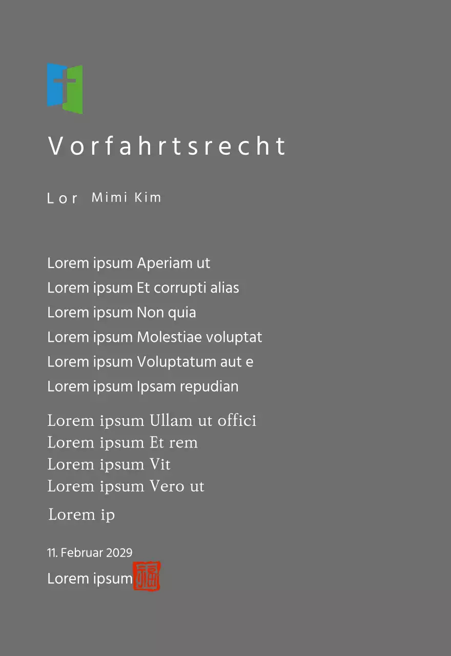 Plakette mit Kirchenlogo Konzept