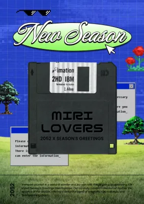 Blue Retro Season's Greetings Promotion Poster