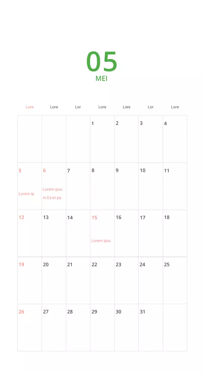 Veelkleurige geïllustreerde kalender