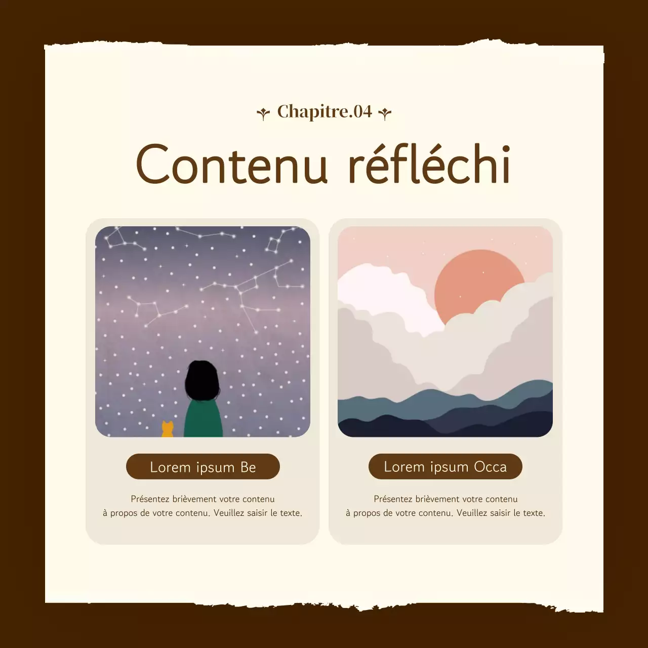 Promouvoir une ligne de conseil simple, brune et beige