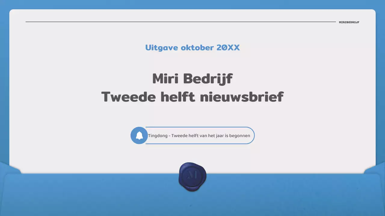 Promoot je nieuwsbrief met een eenvoudige brief in blauw en marineblauw